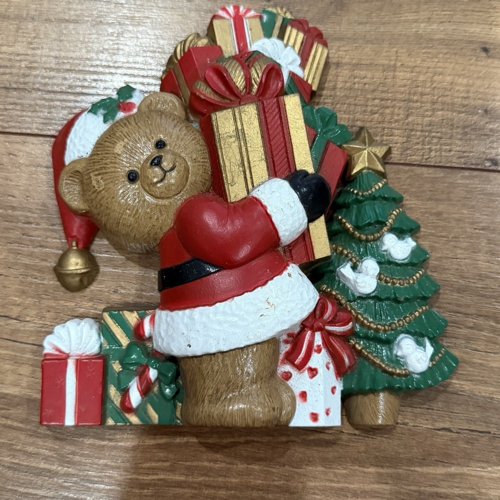 Christmas Wall Hangings  Vintage Burwood‎ Santa Claus Teddy Bears 1993 Tree Vtg